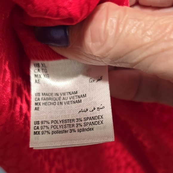 I-N-C Elegant Red Tone On Tone Animal Print Women's Top With Chain Detail XL - Picture 10 of 11